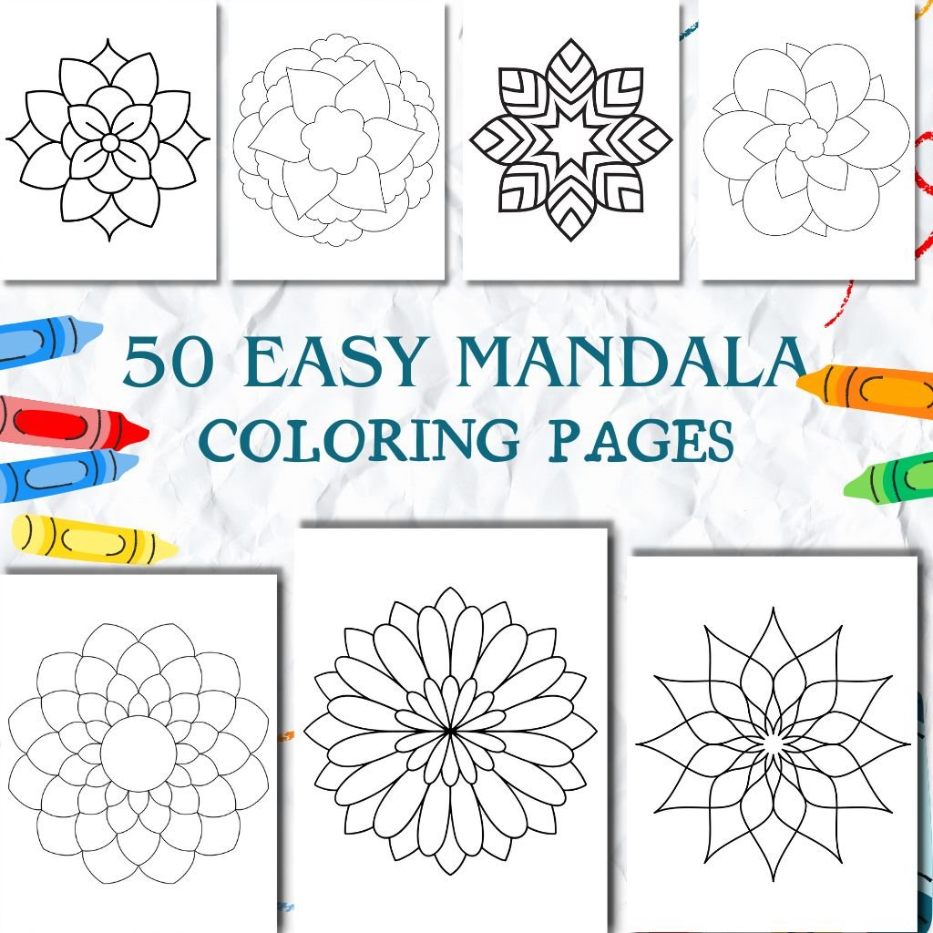 50 Easy Mandala Coloring Pages for Kids