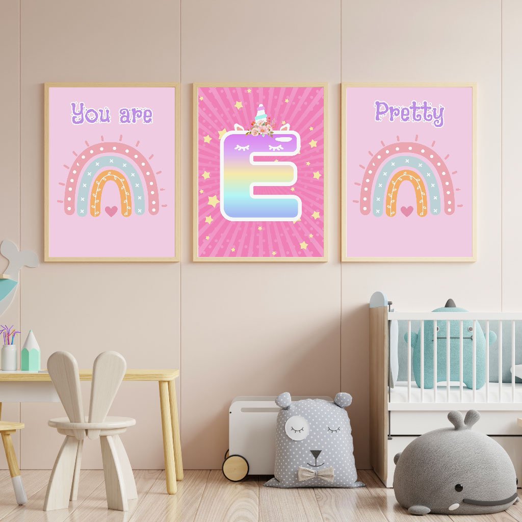 Rainbow Nursery Decor Girl