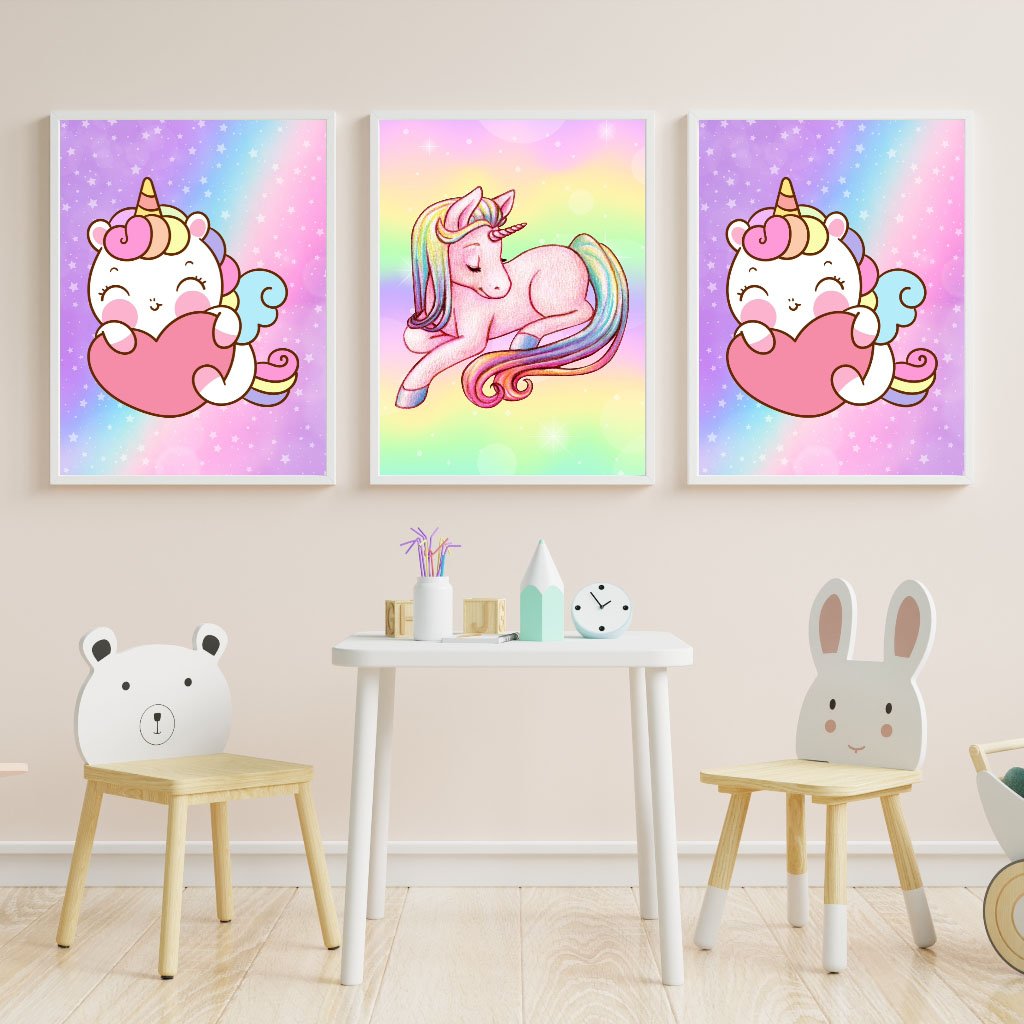 Unicorn nursery wall art print
