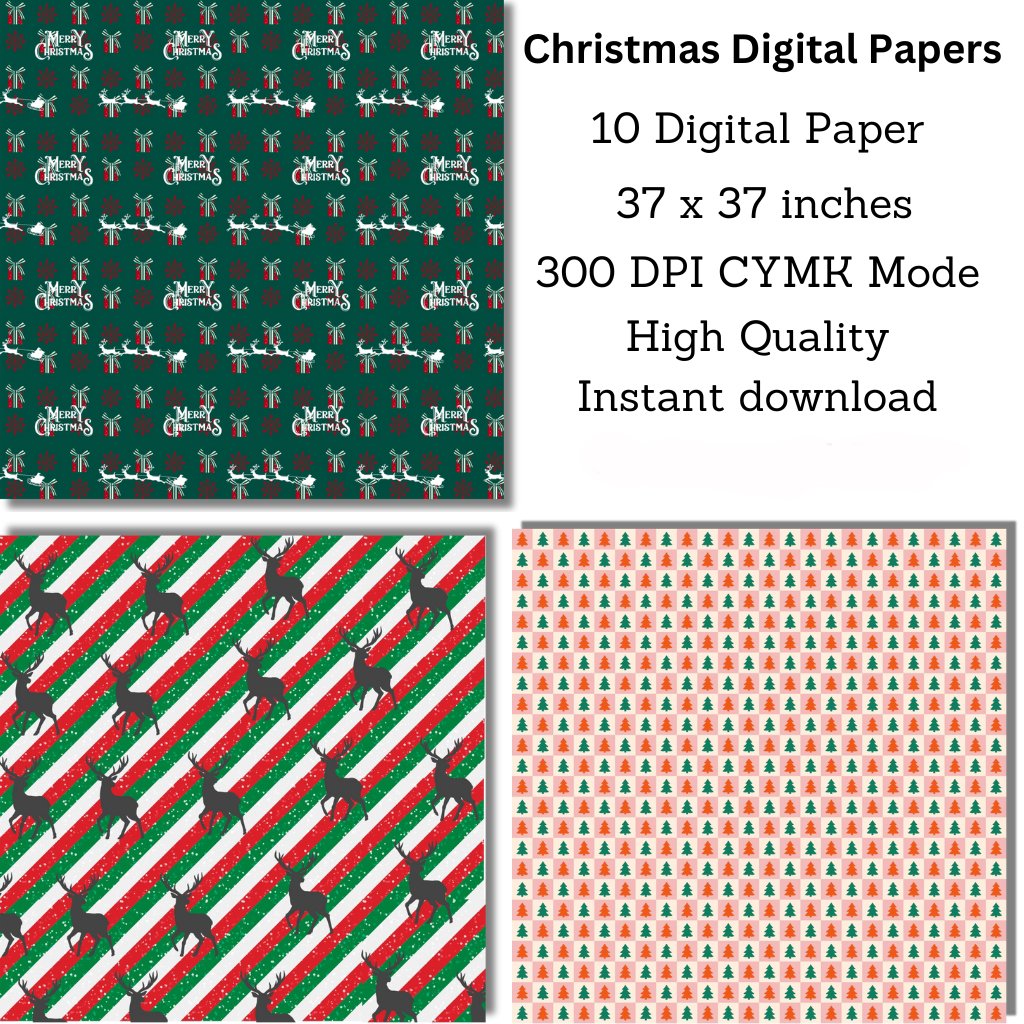 Christmas digital paper download