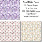 Floral Digital Paper Sheets