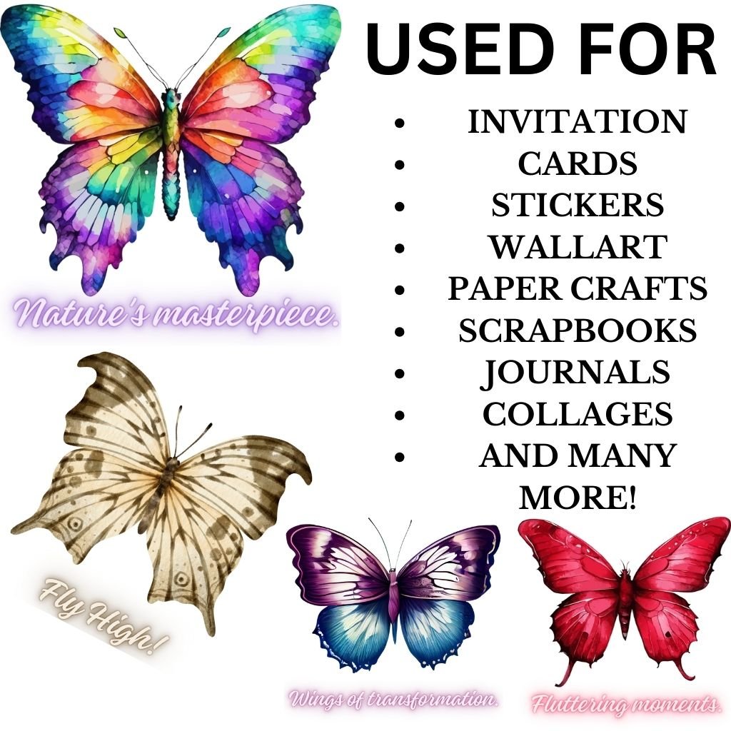 Watercolor Butterflies Clipart