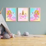 Unicorn Gold Glitter wall Art