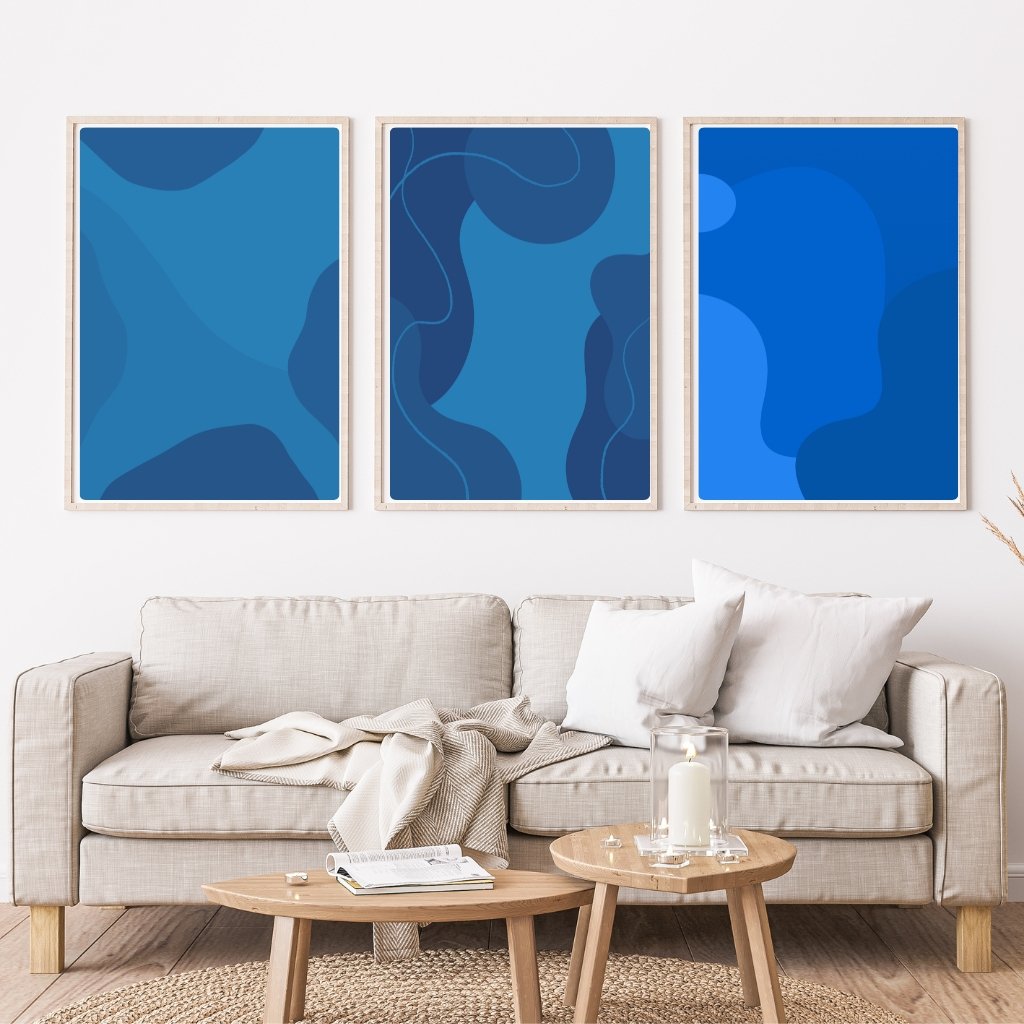Abstract Navy Blue Wall Art