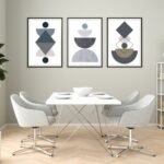 Navy Light Blue Colors Mid Century Wall Art