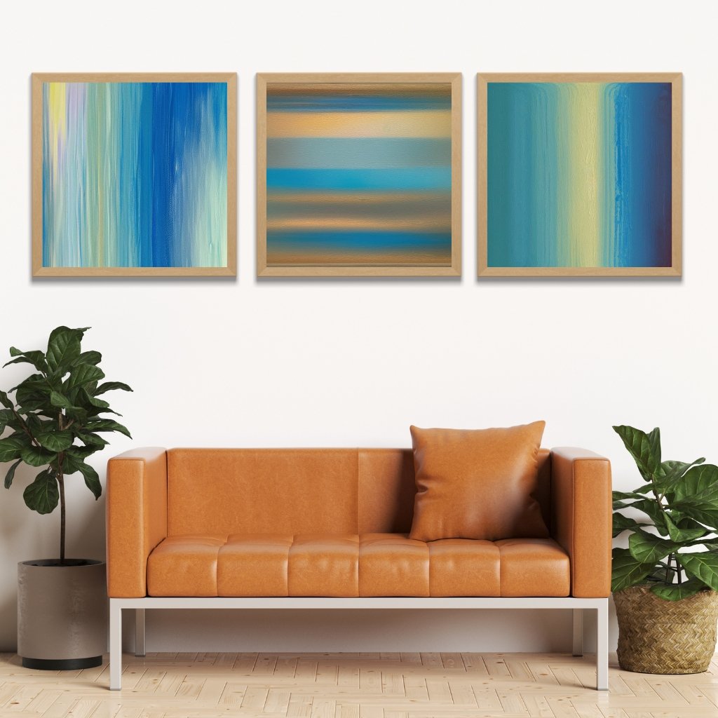 Blue Abstract Wall Art Prints