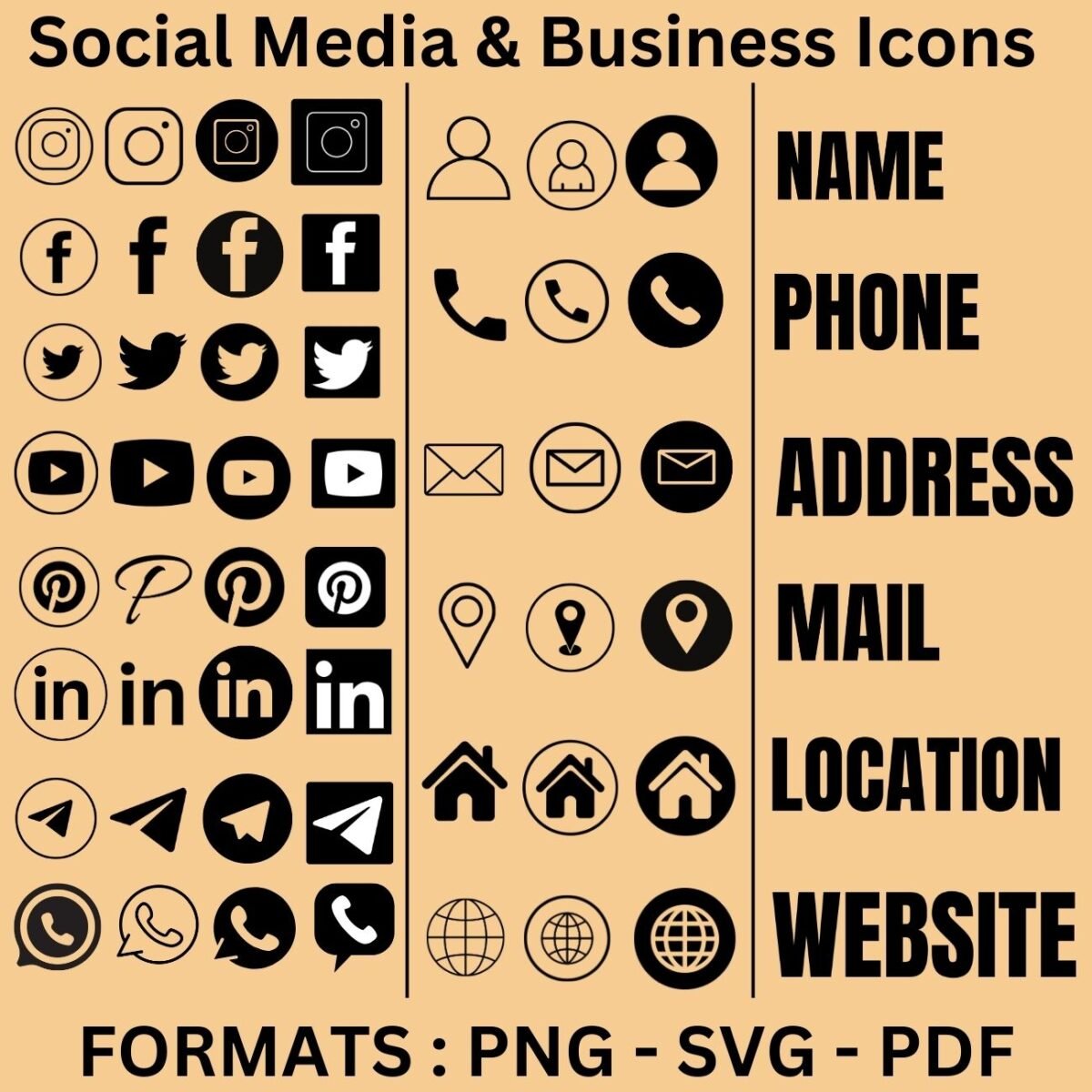 Social Media Icons PNG