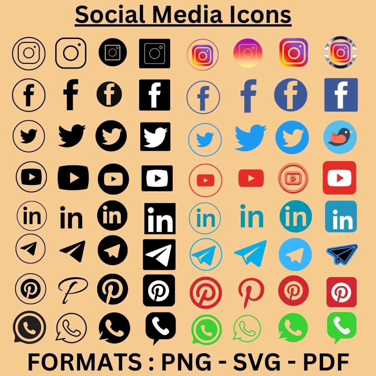 SOCIAL MEDIA ICONS SVG