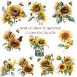 Watercolor Bumble Bee Clipart