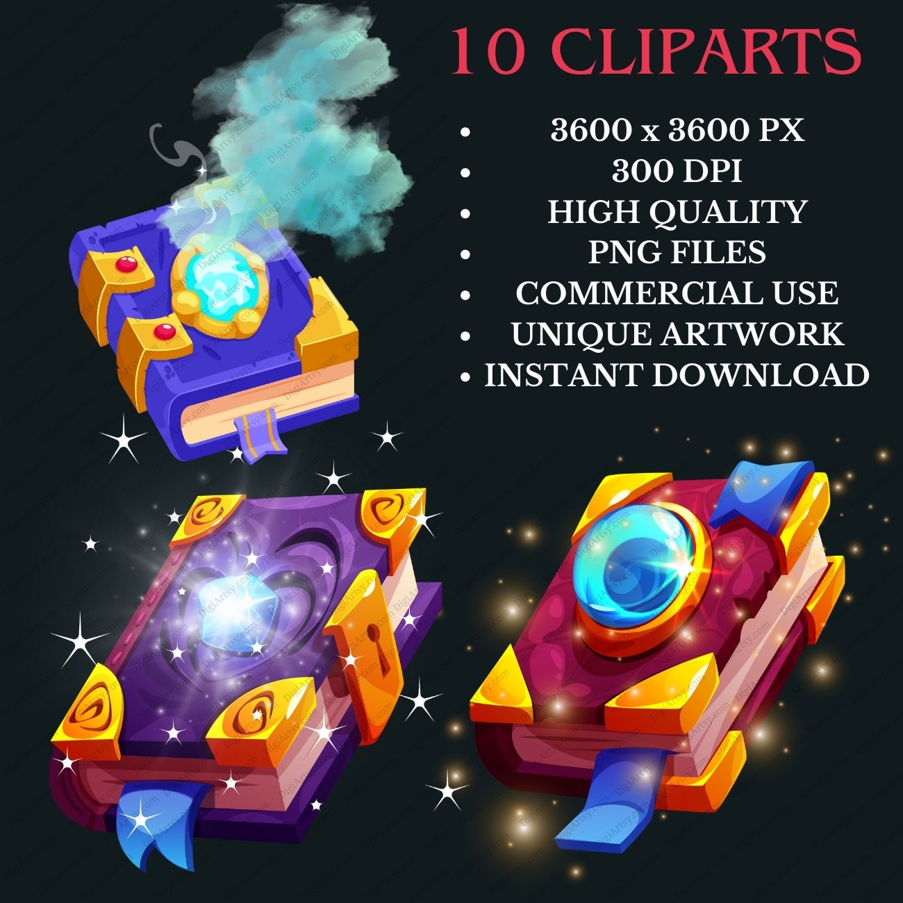 Magical Books Bundle PNG