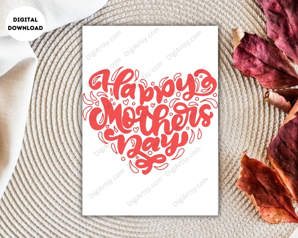 Happy Mother's day Heart Card
