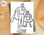 Father's Day Digital Card | Printable Greeting card for Dad | Happy Father's Day Super Hero