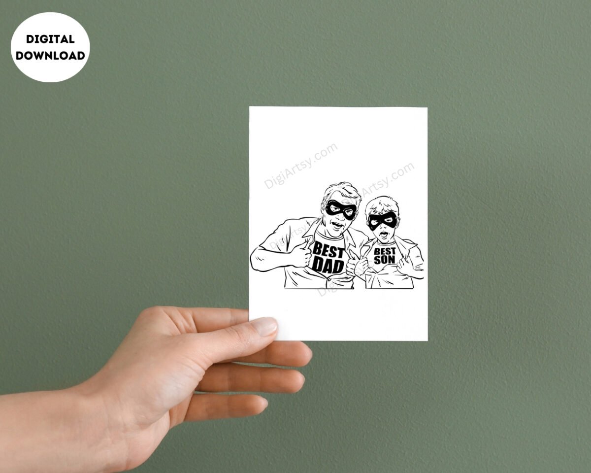 Greeting Card for Dad | Best Dad Best Son Printable Card | Father's Day Card