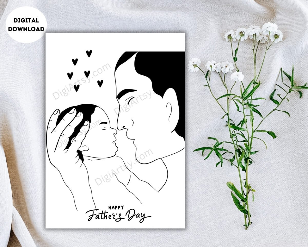 Happy Father's Day Greeting card for Dad with Infant