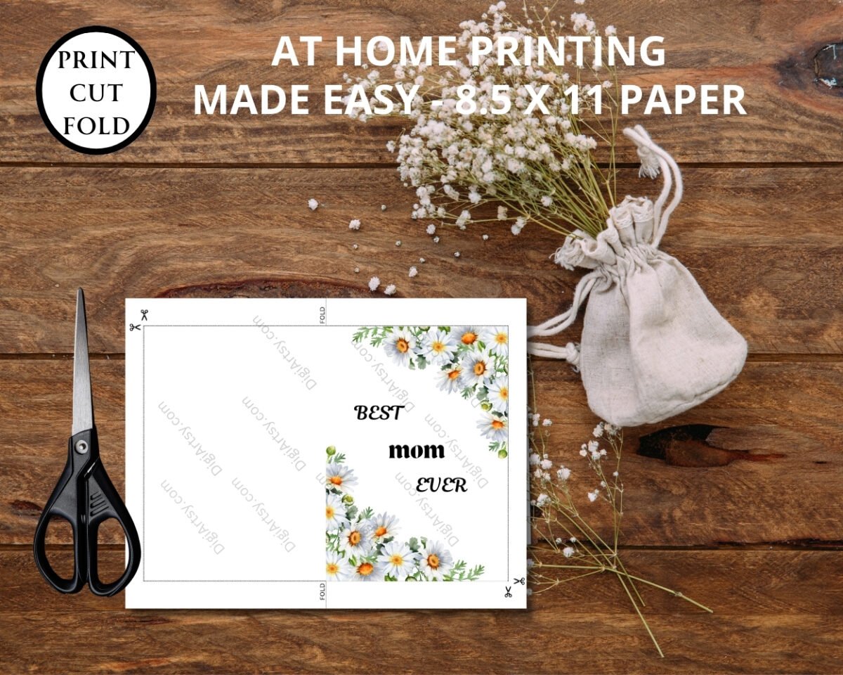 Mom Greeting Card | Mother's Day Card | Mom Happy Birthday Card | Best MOM Ever