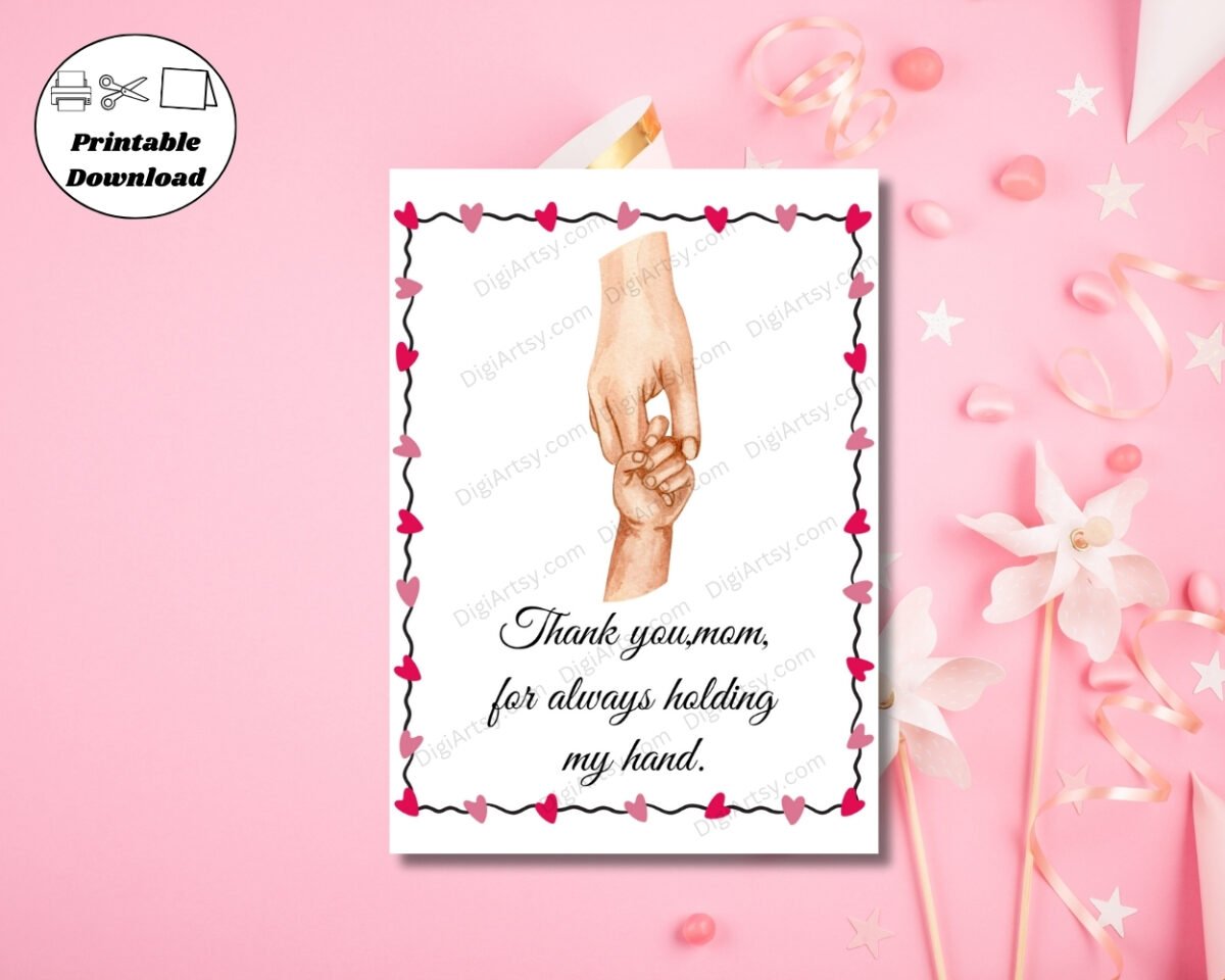 Thankyou Card for Mother for Holding my Hands
