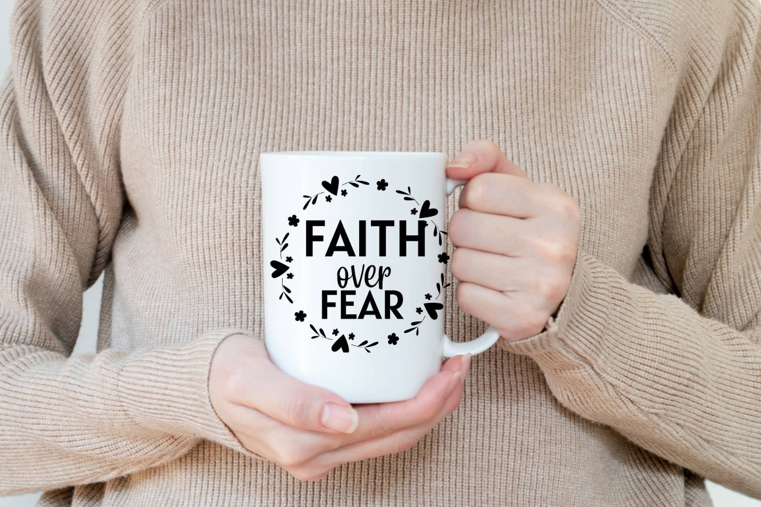 Faith Over Fear Design Print SVG PNG - Image 5