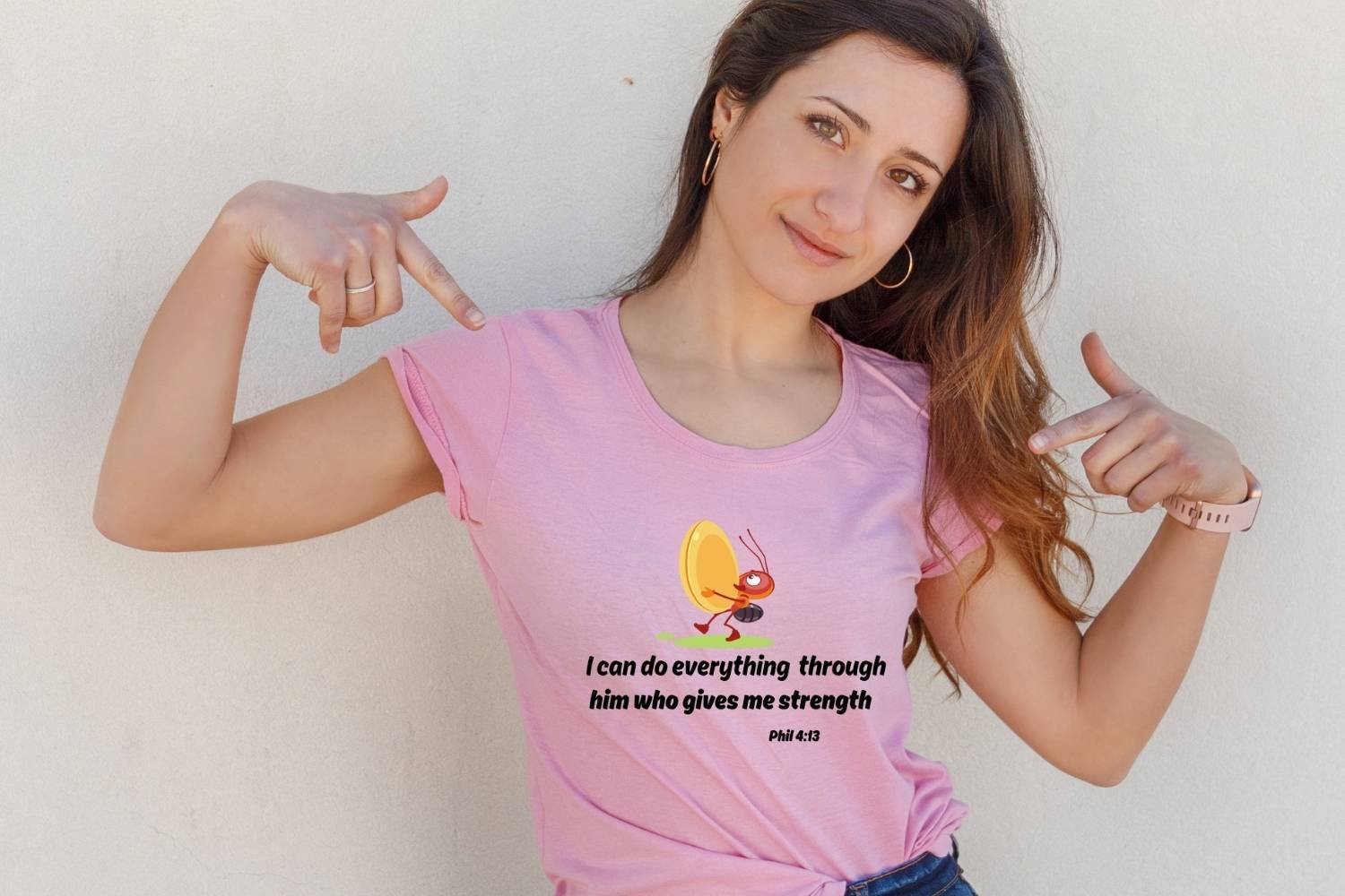 Positive Christian Tshirt Design I Can Do Everything - Image 3