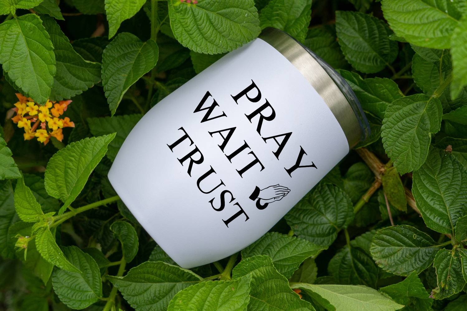 Pray Wait Trust Mug design
