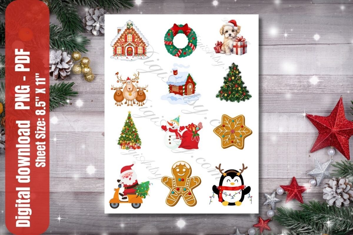 Christmas Digital Planner Stickers,