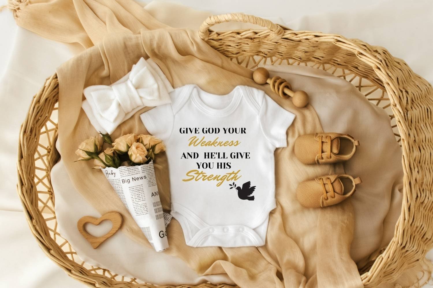 Positive Christian Tshirt Design Give God Your Weakness - Image 4