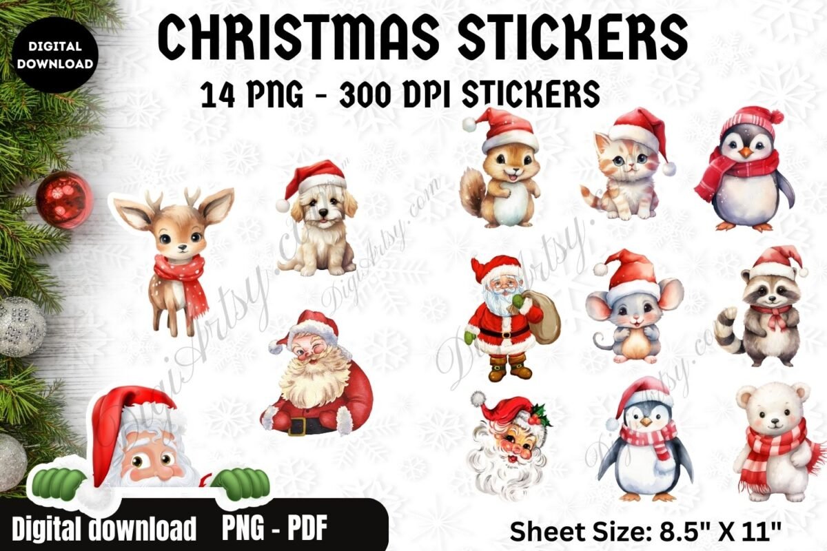 Christmas stickers for Digital planners
