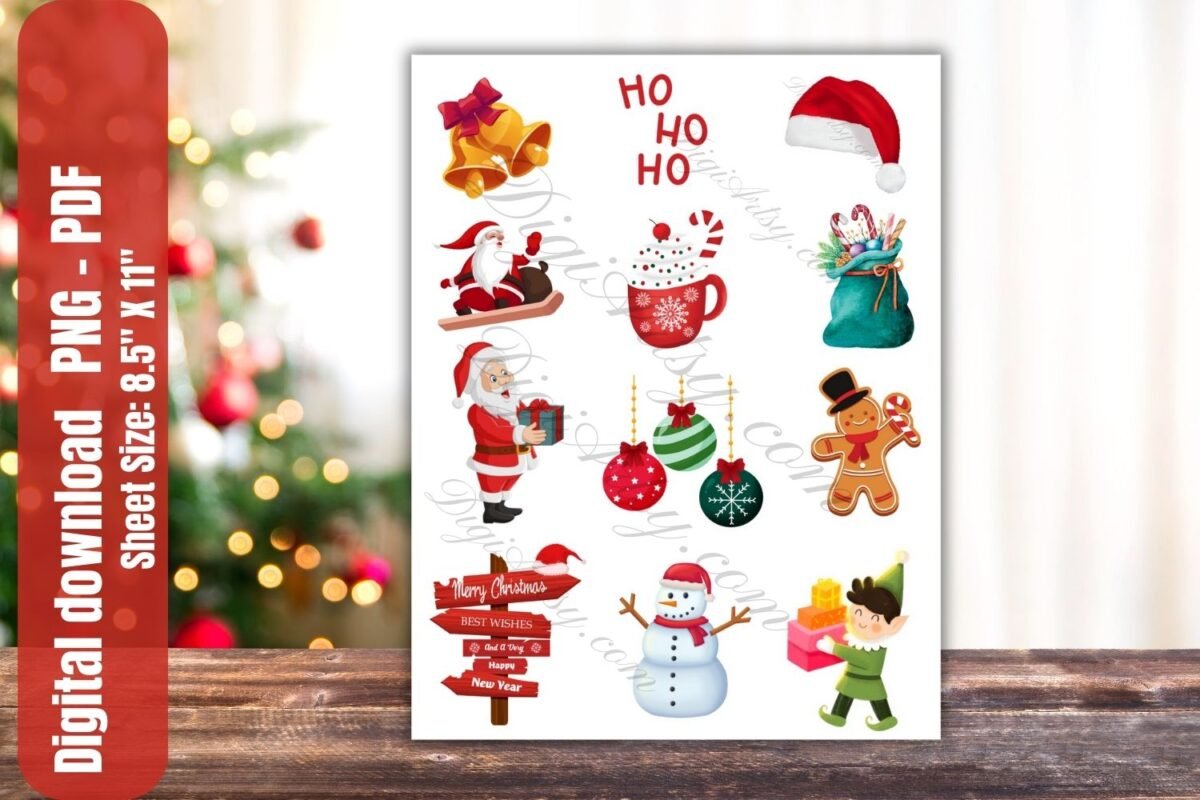 Christmas digital Stickers for planner