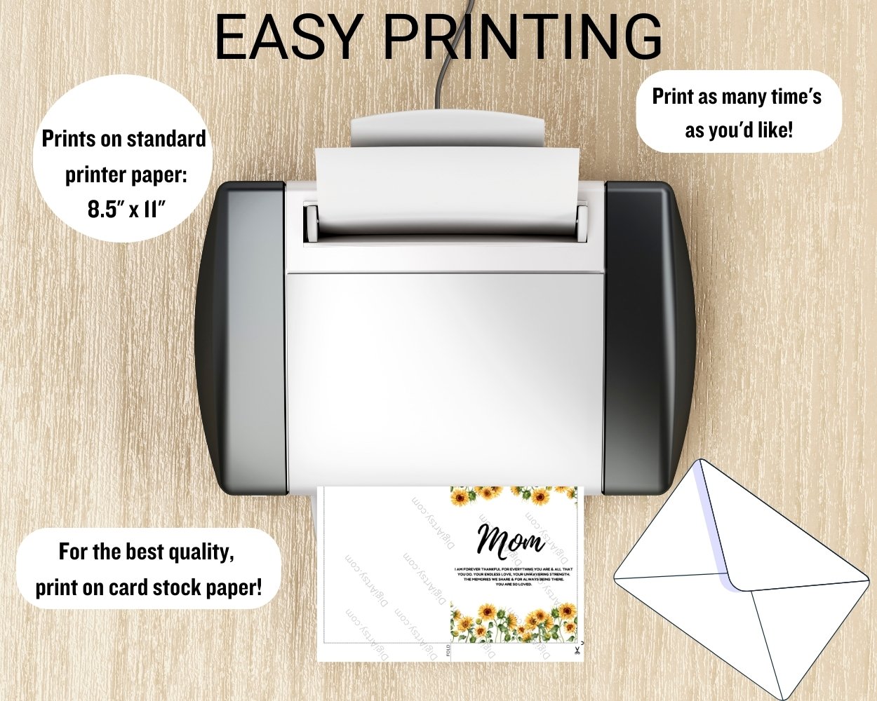 Printable Thankyou Card for Mom with Message - Image 6