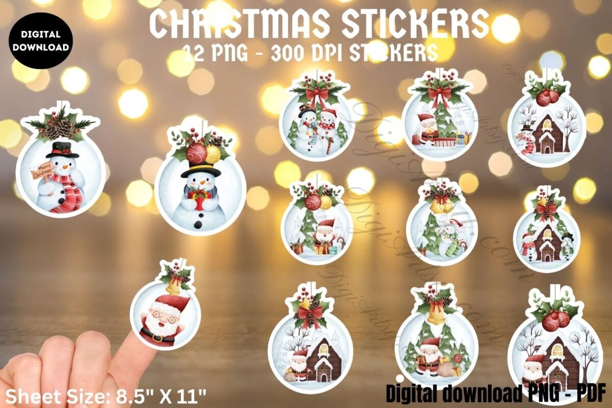 Christmas stickers for Digital planners