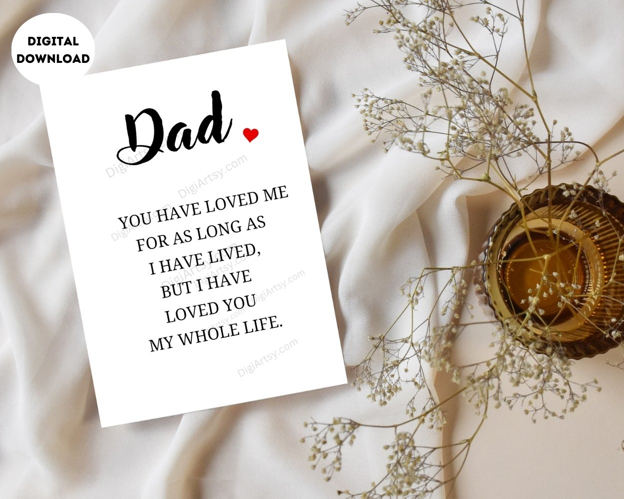 Lovely Dad Greeting Card for Birthday Digital Print