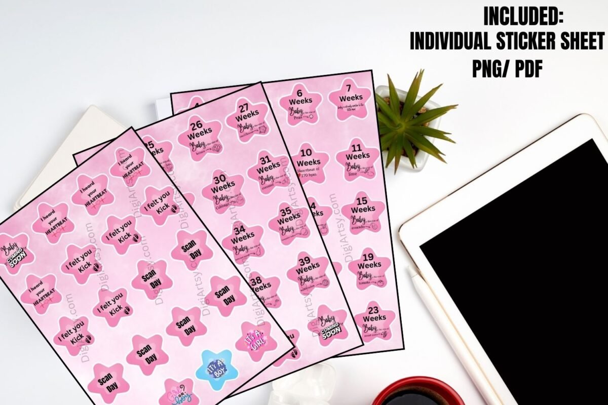 Pregnancy Week Digital Stickers