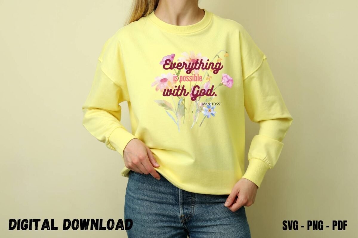 Positive Christian Tshirt Design Everything is Possible