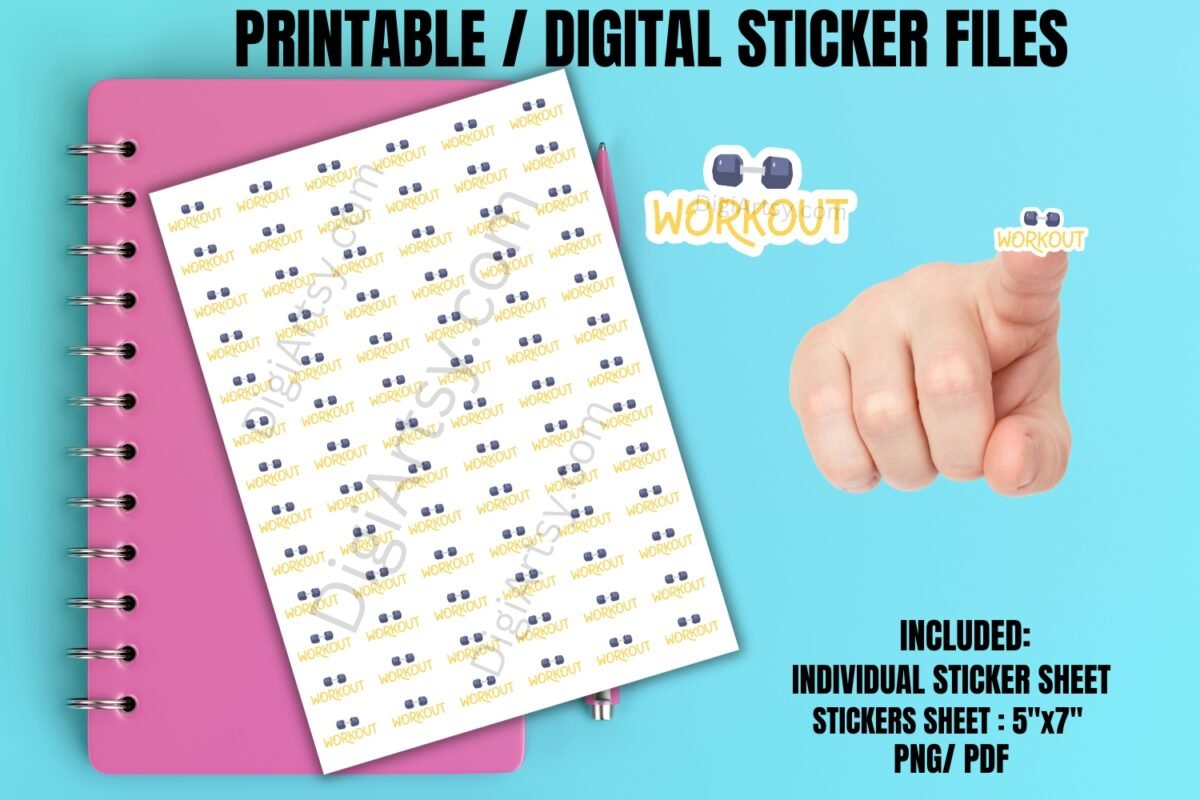 Workout Printable Planner Stickers