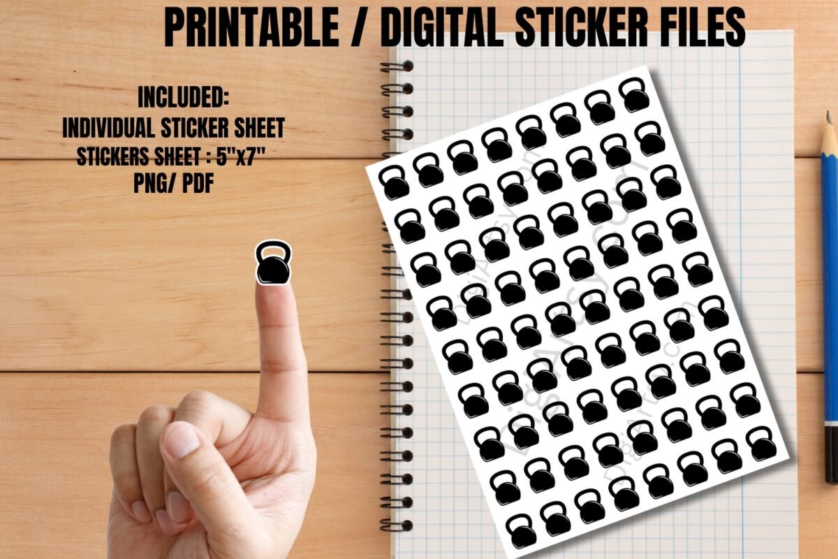 Weight Printable Planner Stickers for Fitness