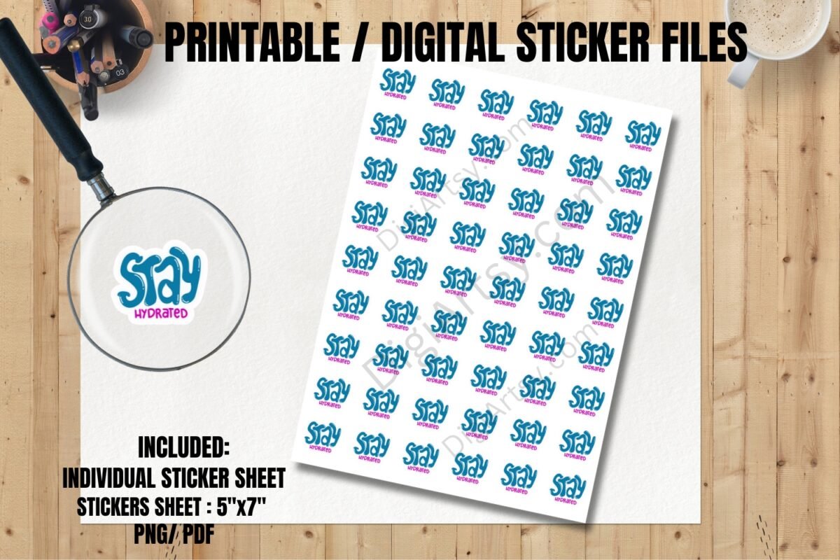 Stay Hydrated Printable Planner Stickers
