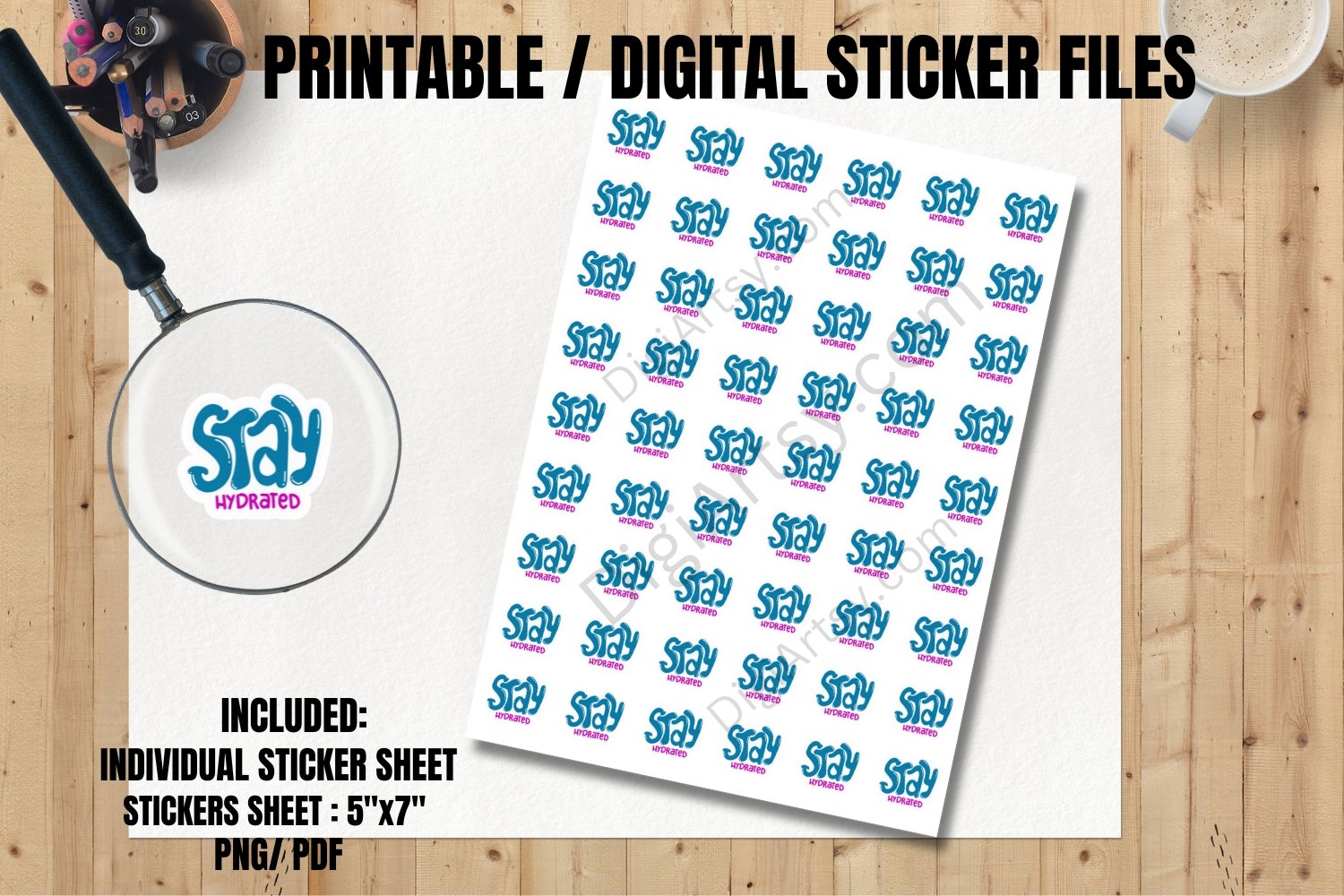 Stay Hydrated Printable Planner Stickers