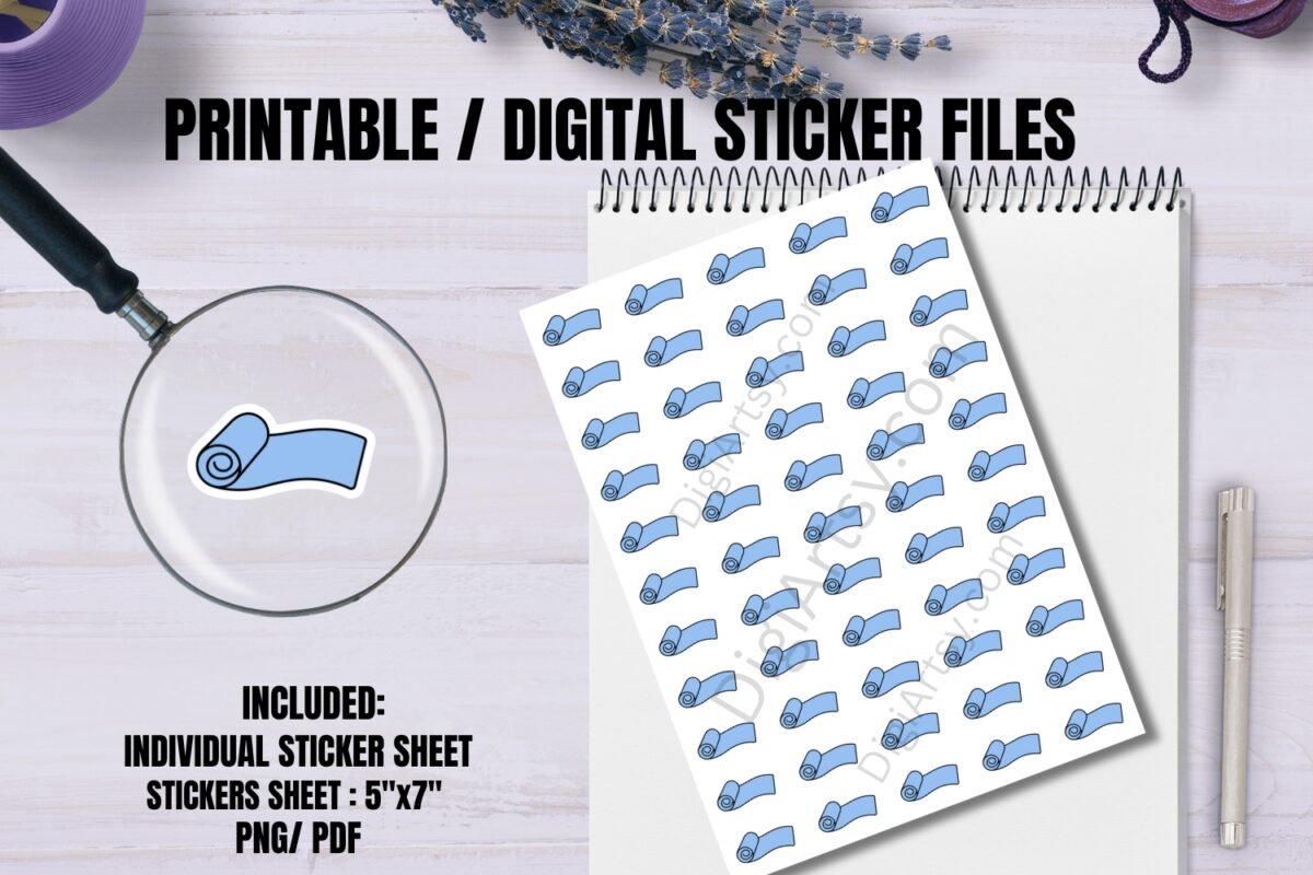 Yoga Mat Printable Planner Stickers