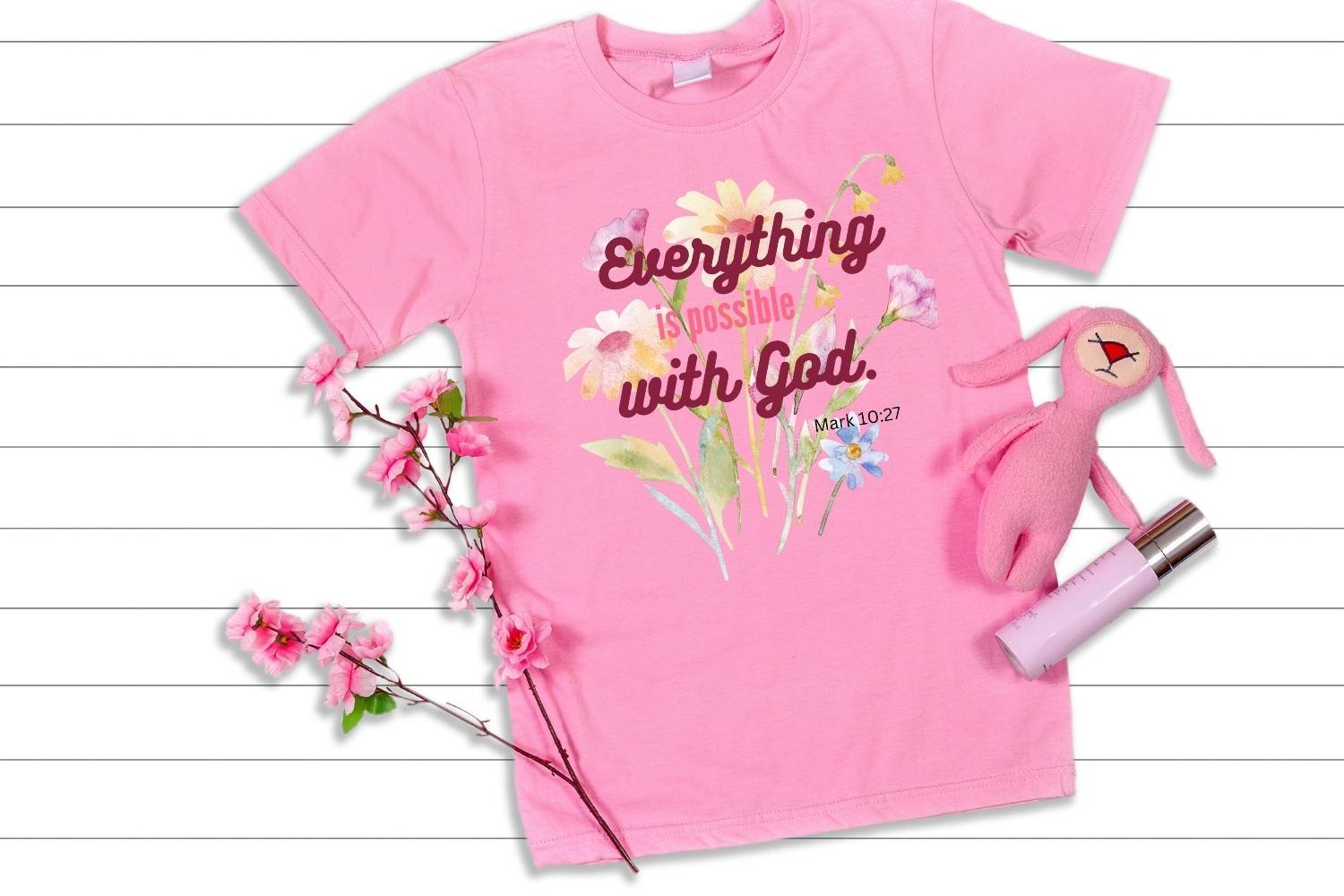 Positive Christian T-shirt Design Everything is Possible