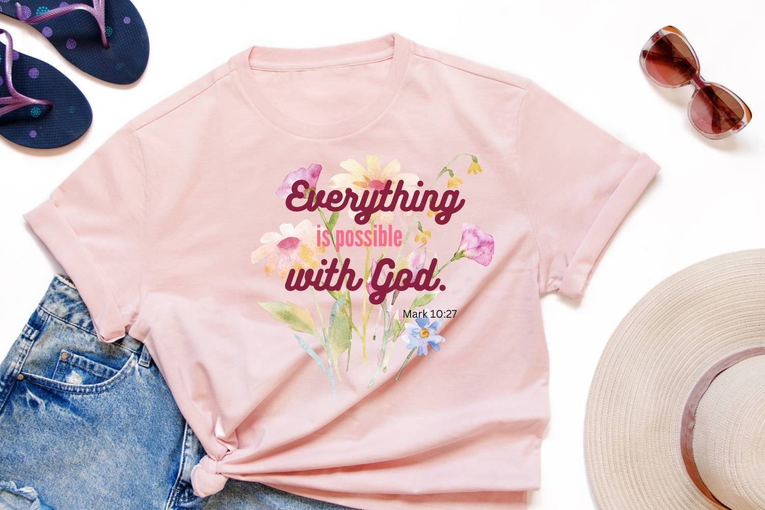 Positive Christian Tshirt Design Everything is Possible - Image 4