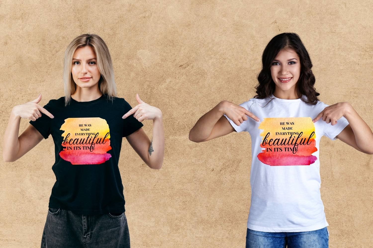 Tshirt Design Print He Was made Everything Beautiful - Image 4