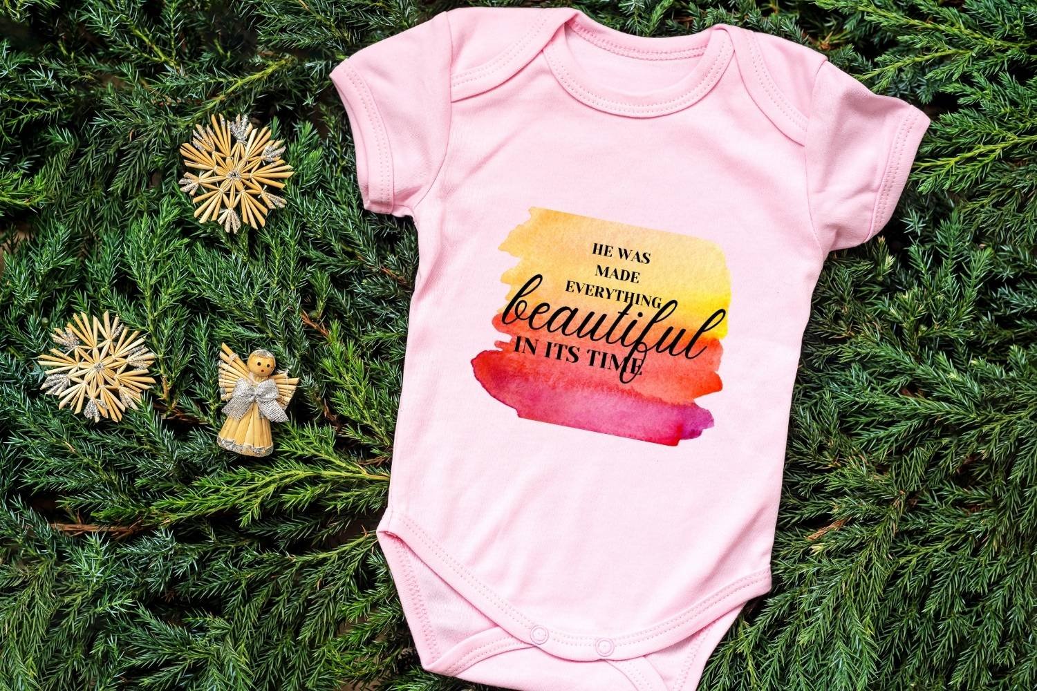 Tshirt Design Print He Was made Everything Beautiful - Image 2