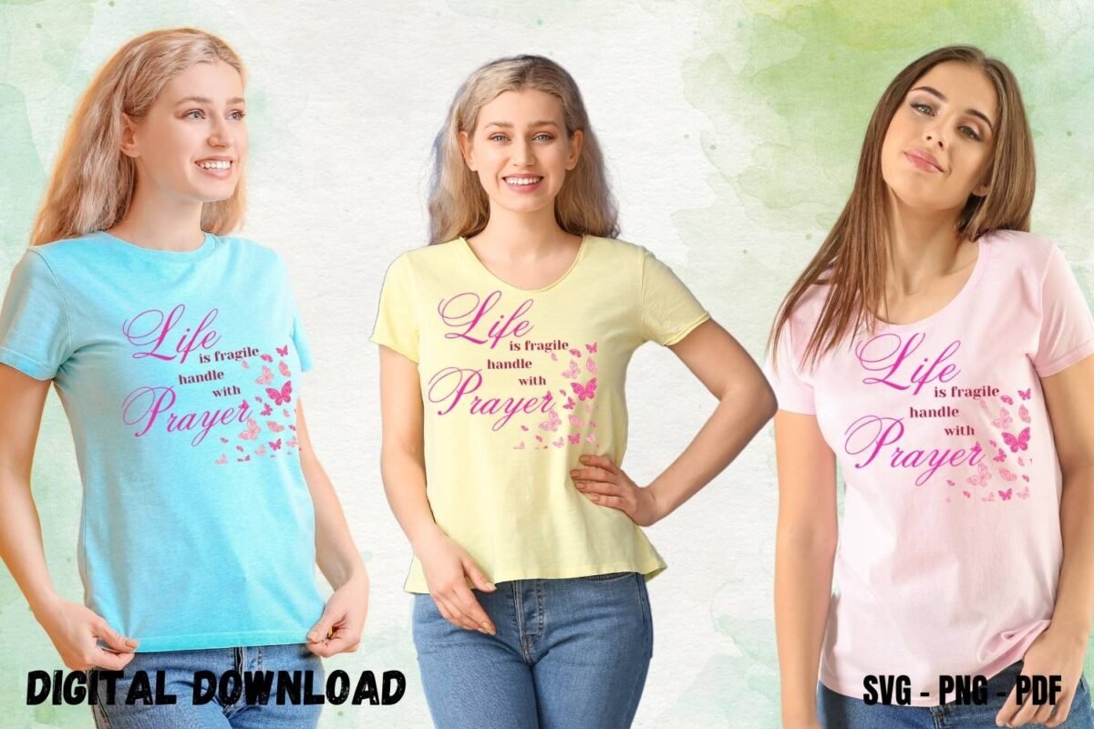 Christian Tshirt Design PNG Life is Fragile