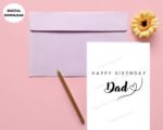 Sweet Happy Birthday Dad Greeting Card Digital Print