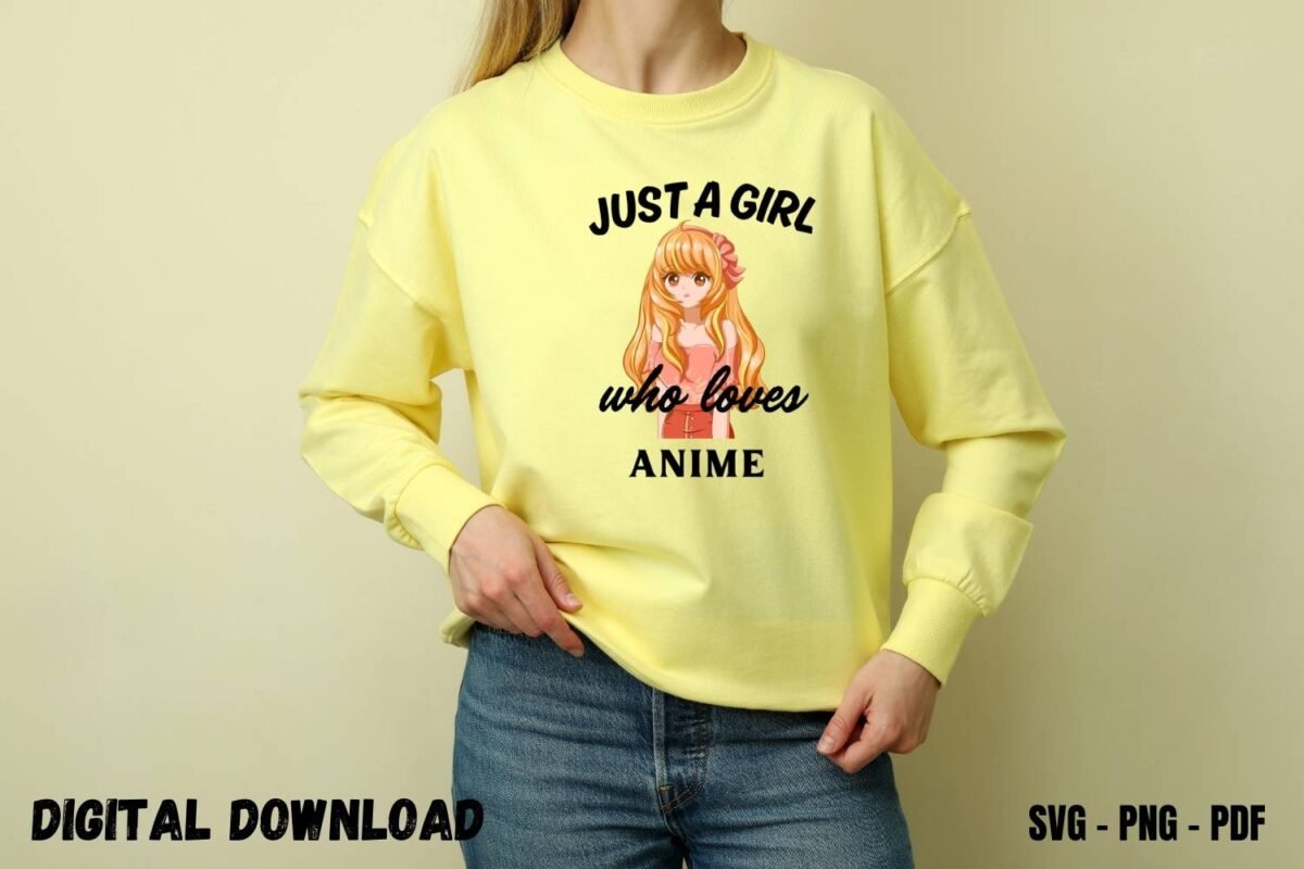 Just a Girl Who Loves Anime Tshirt Design SVG PNG
