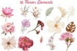Boho Flower Elements Clipart