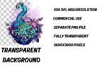 Adorable Watercolor Peacock Clipart