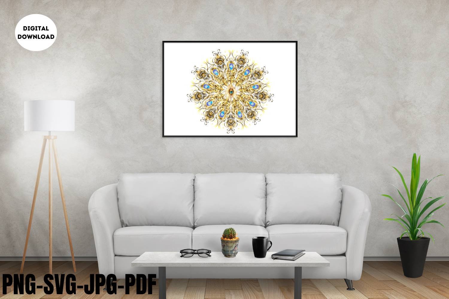 Watercolor Mandala Art Design Clipart