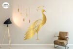 Golden Peacock Wall Art