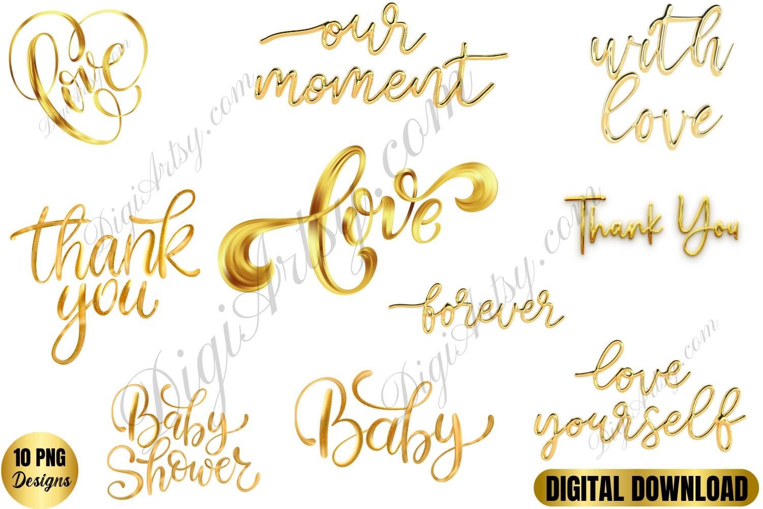 Gold alphabet clip art