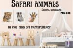 Watercolor Safari Animals Clipart